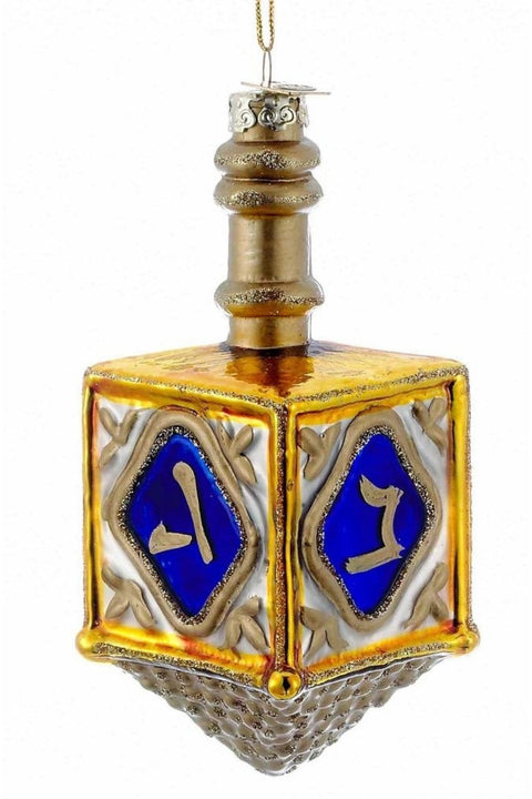 ORN, DREIDEL 4" GLASS