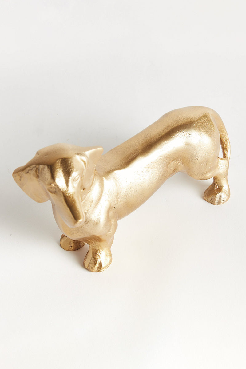Napa Loki Dachshund Sculpture Gold Finish