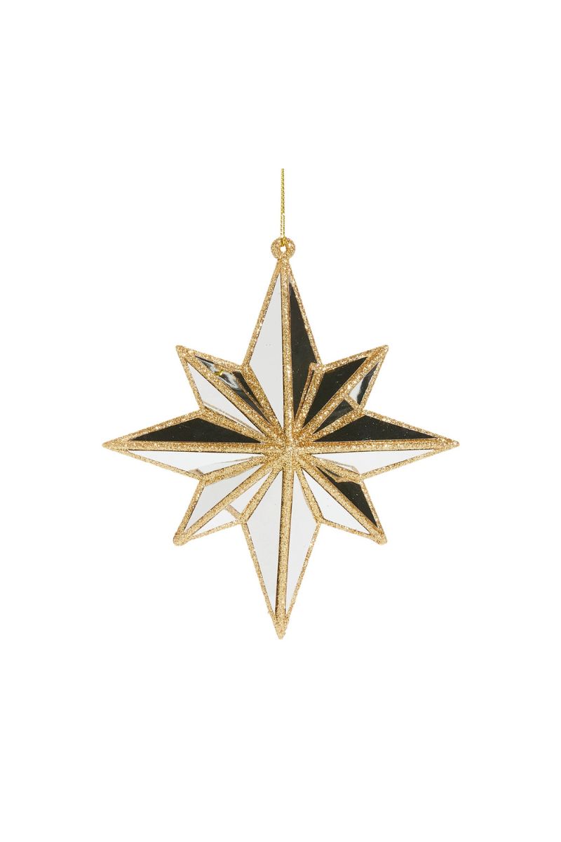 Mirrored North Star Ornament 5.75"