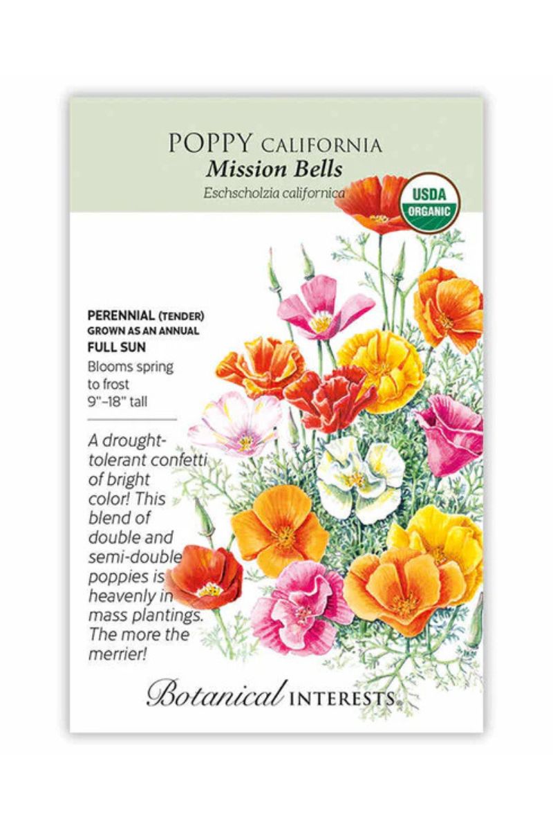 Botanical Interests Mission Blend California Poppy Organic Seeds