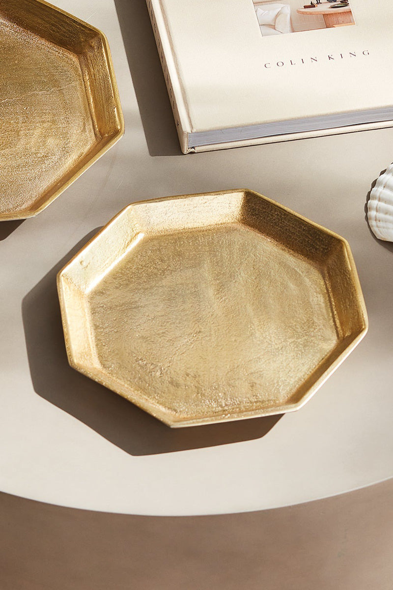 Napa Dezi Octagonal Serving Tray Small Gold