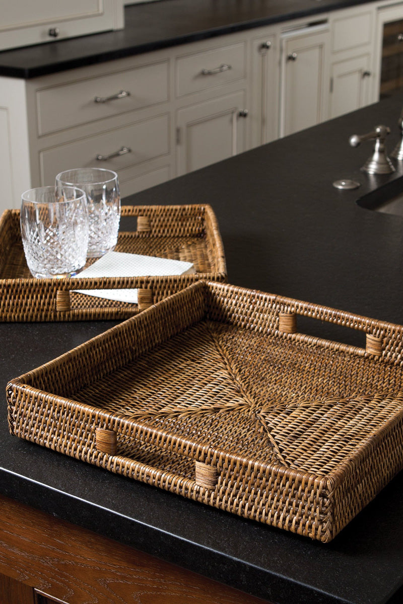 Burma Rattan Square Tray Large