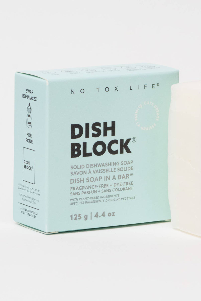 No Tox Life Dish Block Solid Dishwashing Soap Dish Soap in a Bar Fragrance Free 125 g 4.4 oz