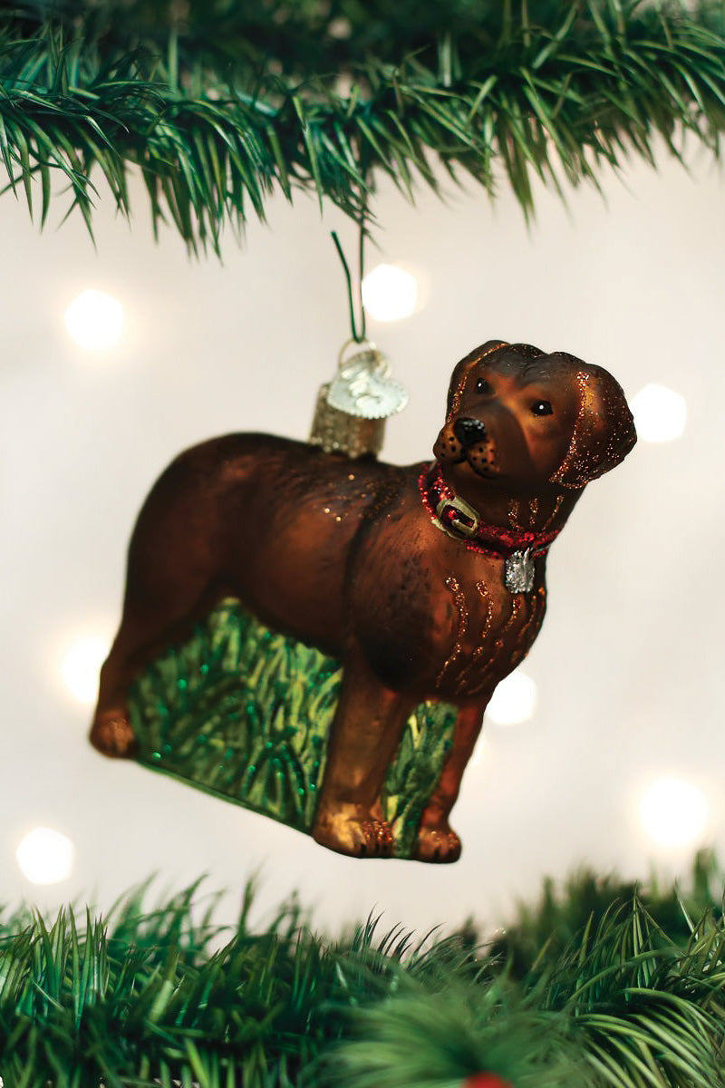 Standing Chocolate Lab Ornament