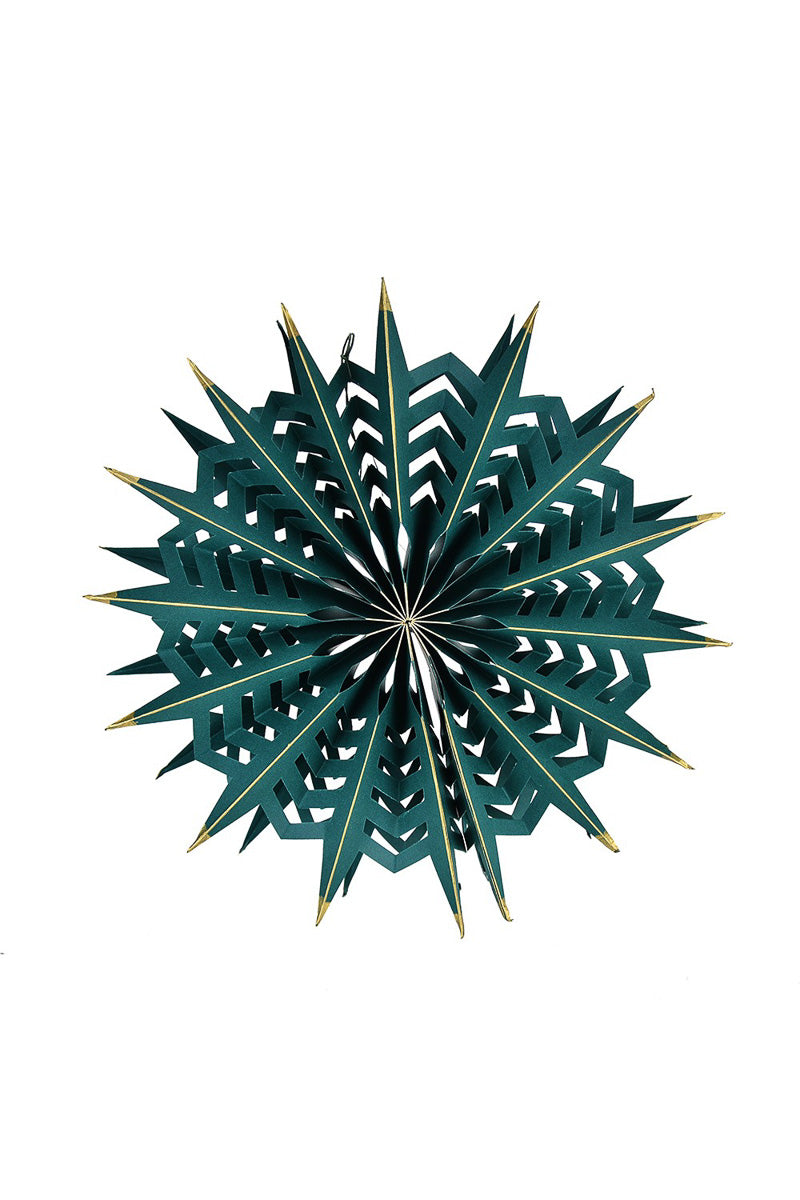Paper Christmas Fan 16" Green