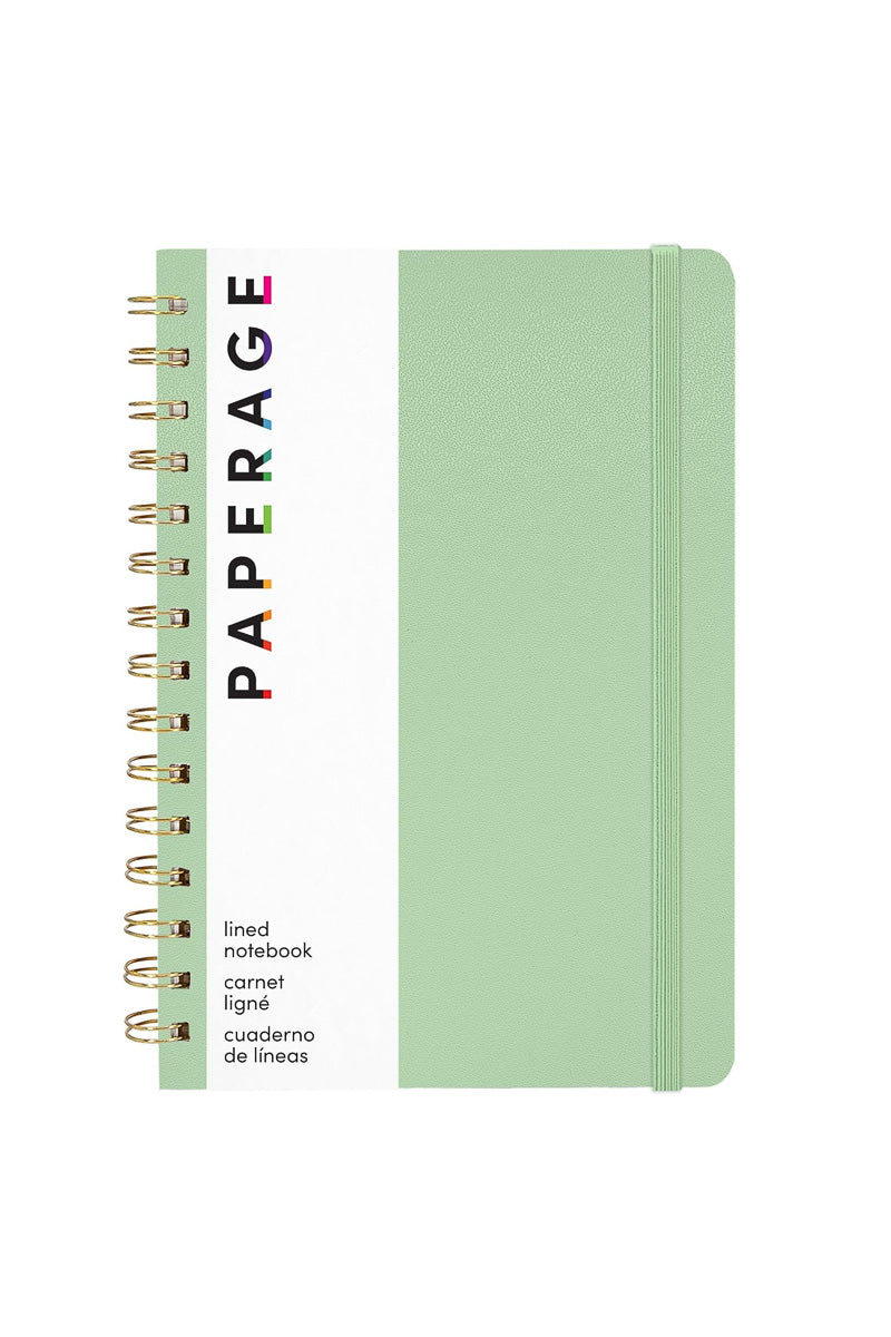 Paperage Spiral Lined Notebook Sage