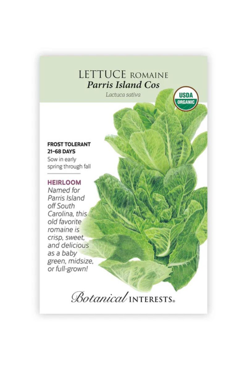 Botanical Interests Parris Island Cos Romaine Lettuce Organic Seeds