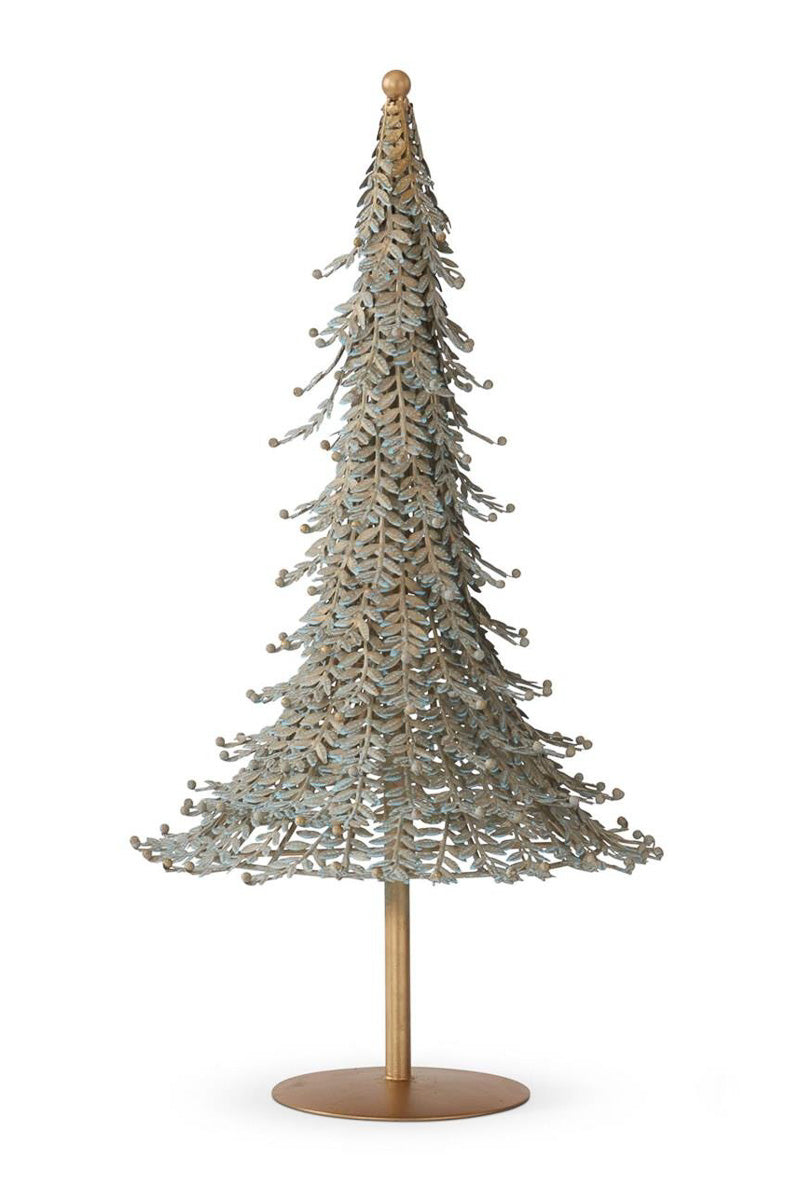 Patina Metal Christmas Tree Large Green & Gold