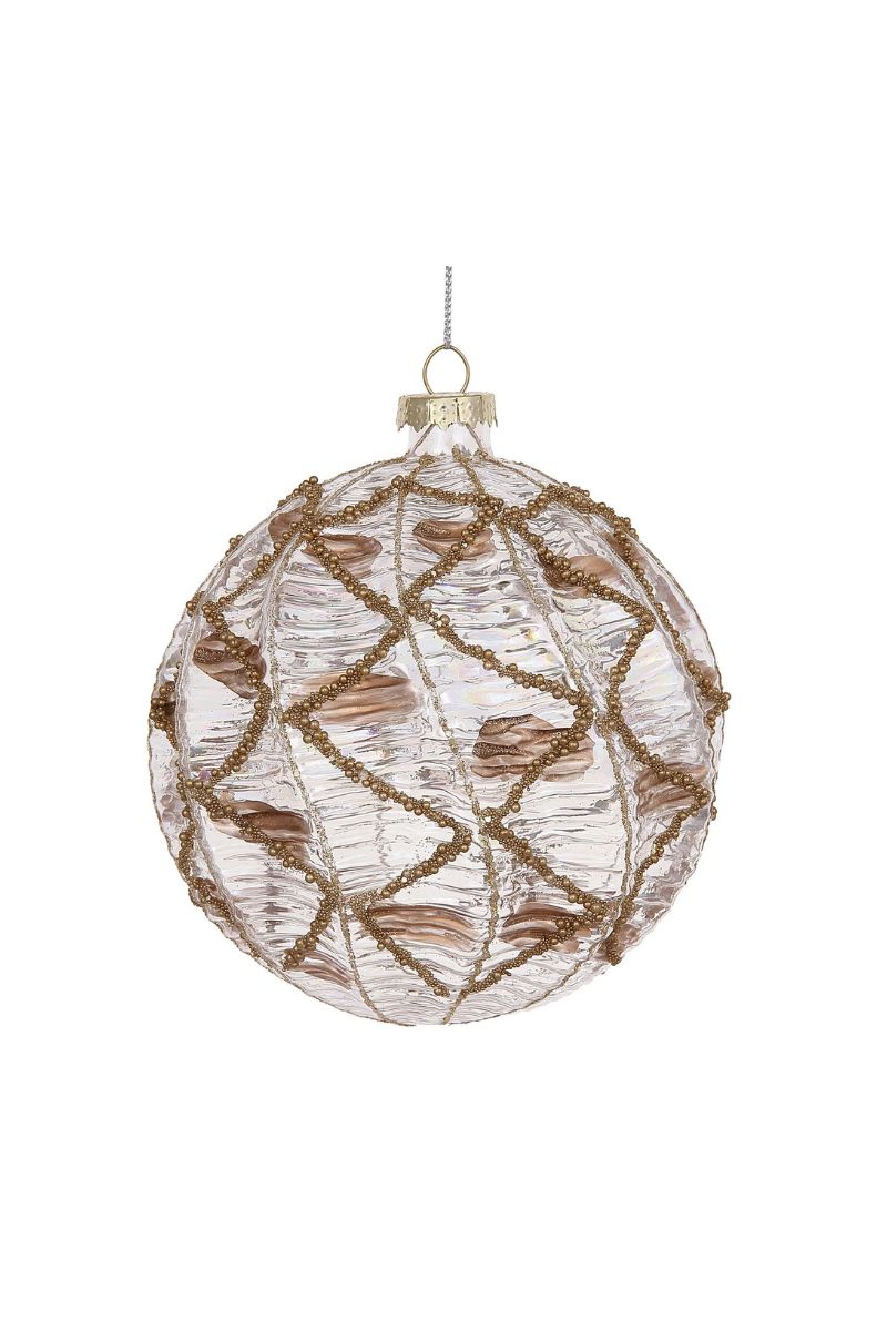 Pearlized Texture Ball Ornament Gold