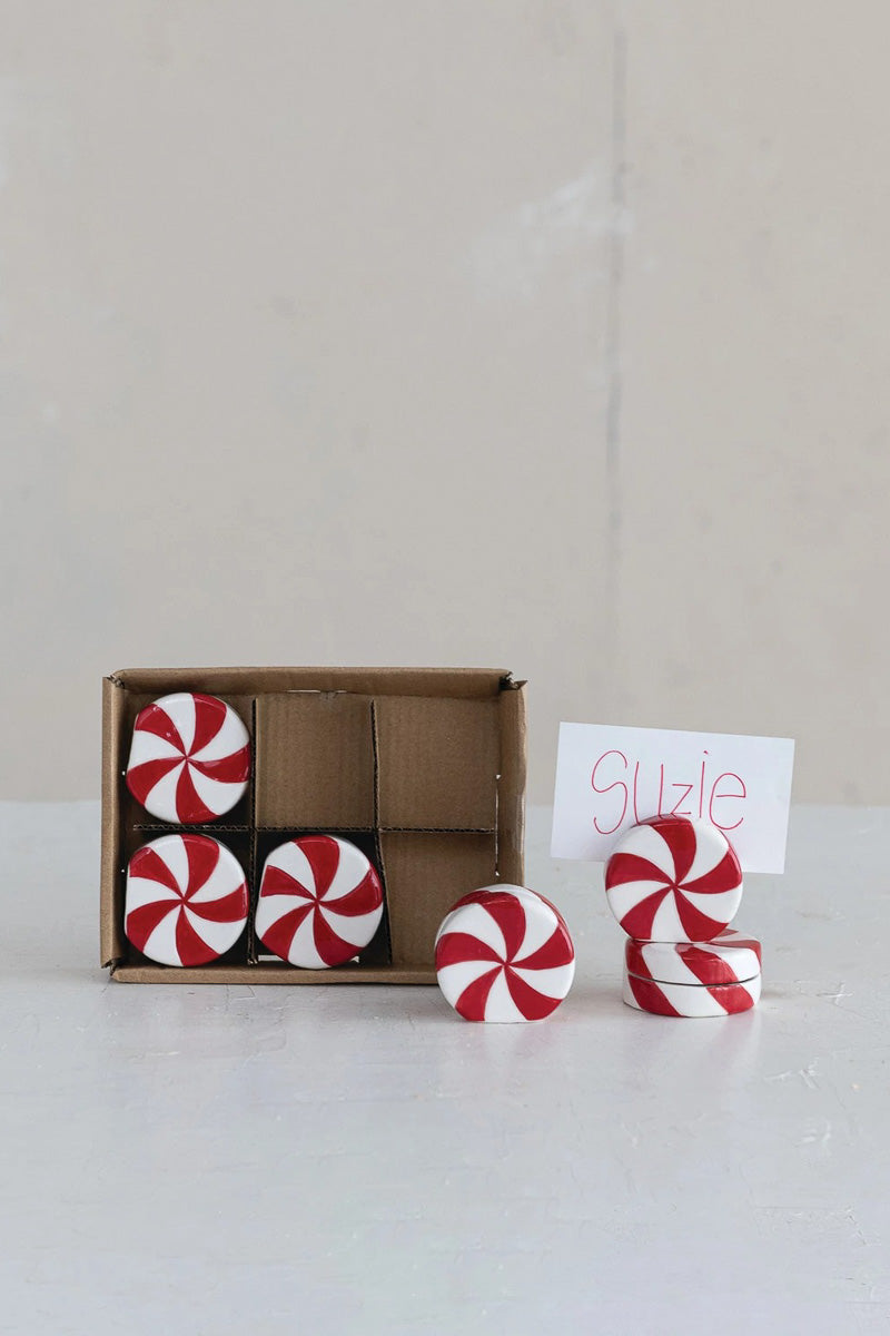 Peppermint Candy Card & Photo Holders with 12 Cards Set of 6