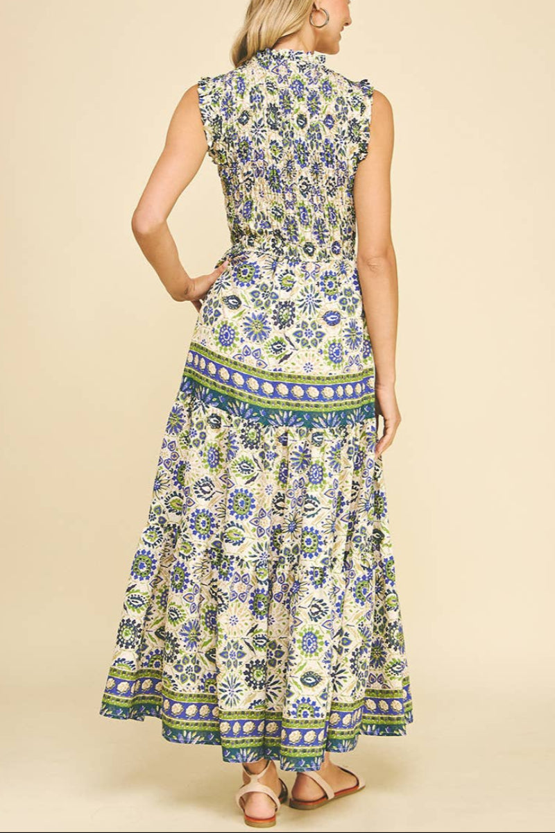 Floral Tiered Maxi Dress Small