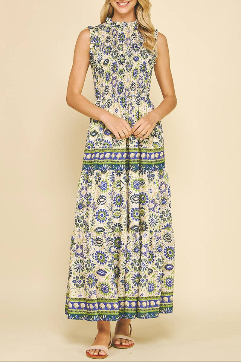 Floral Tiered Maxi Dress Small