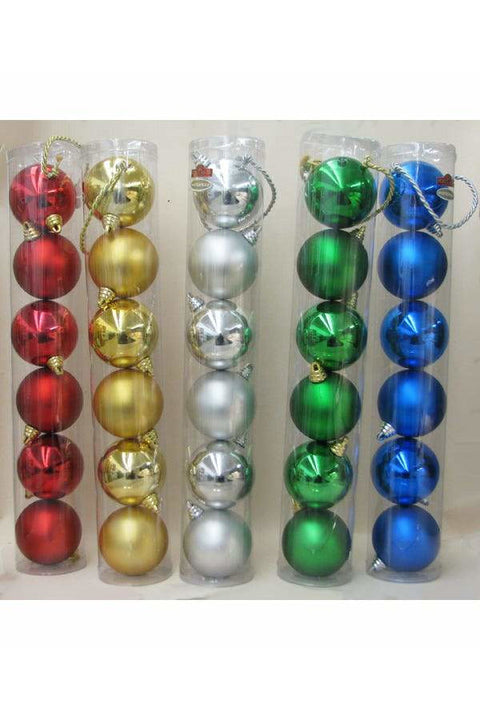 Shatterproof Two Tone Ball Ornament 4" 6piece Tube