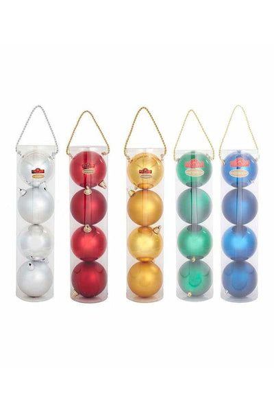 Shatterproof Two Tone Ball Ornament 4.75" 4piece Tube