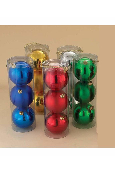 Shatterproof Two Tone Ball Ornament 5.5" 3piece Tube