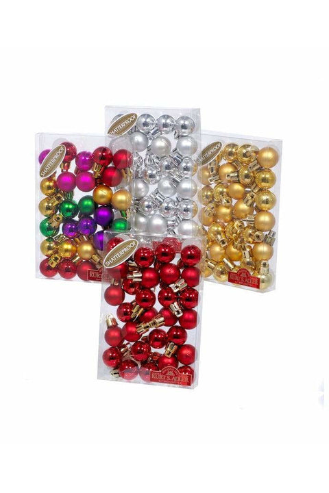 Multicolored Shatterproof 1" Ball Ornaments 28piece Box