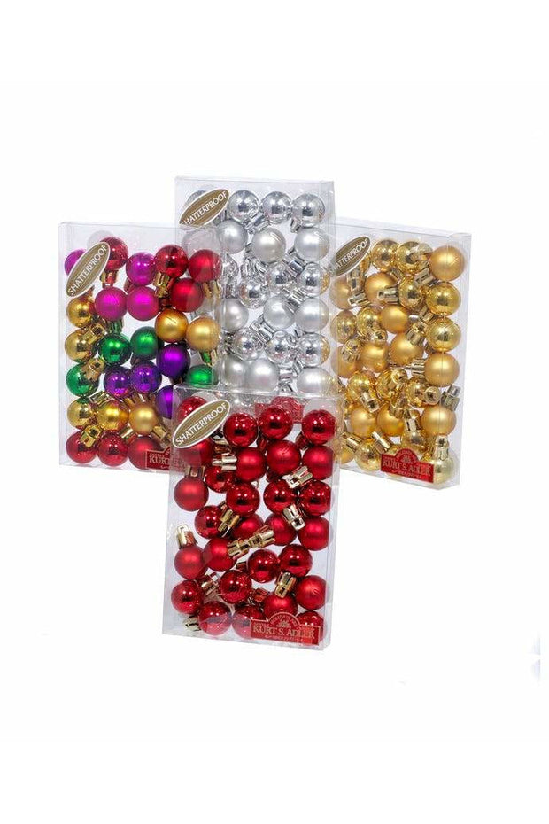 Multicolored Shatterproof 1" Ball Ornaments 28piece Box