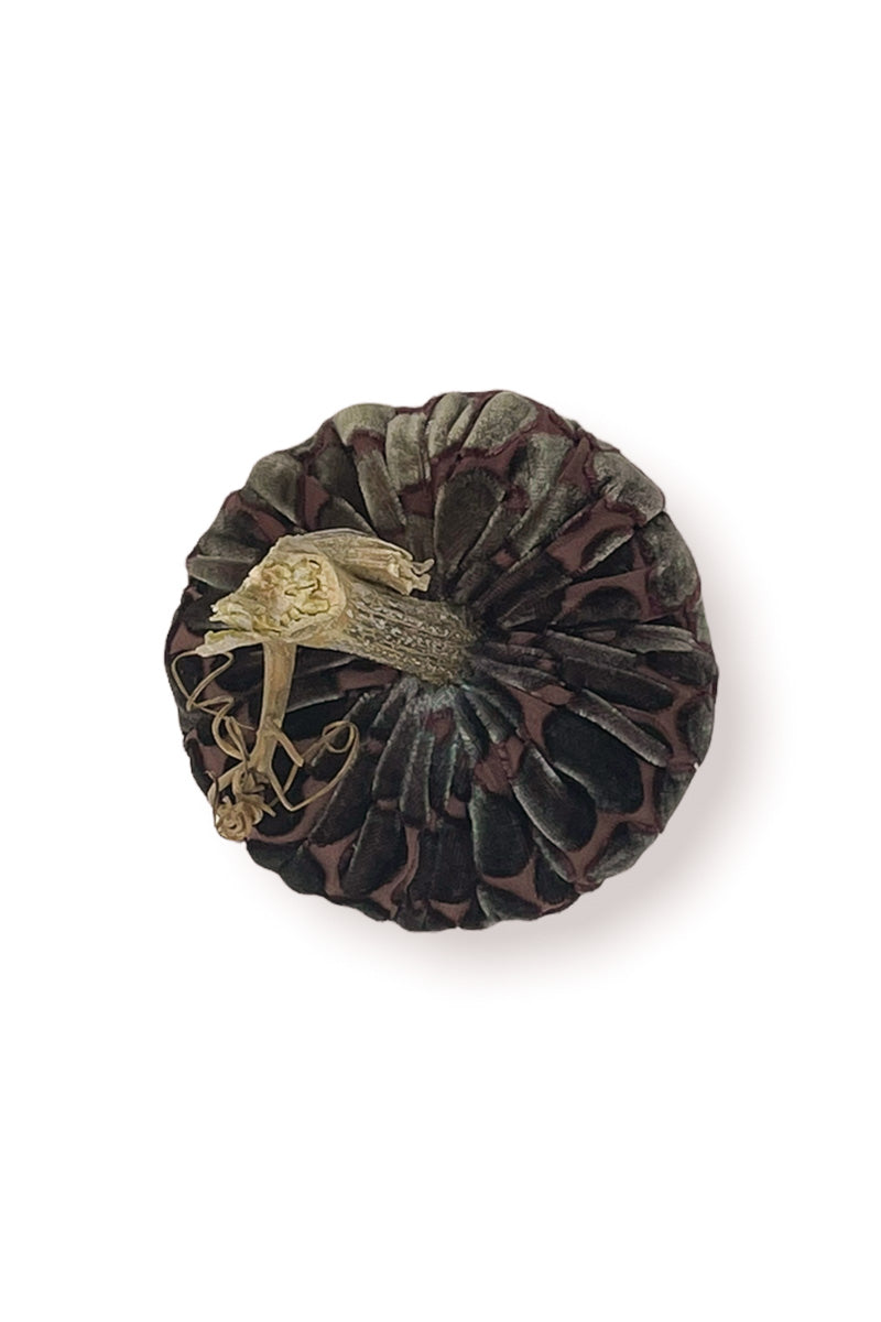 Plush Pumpkin Velvet Pumpkin 6" Green Gold Dot