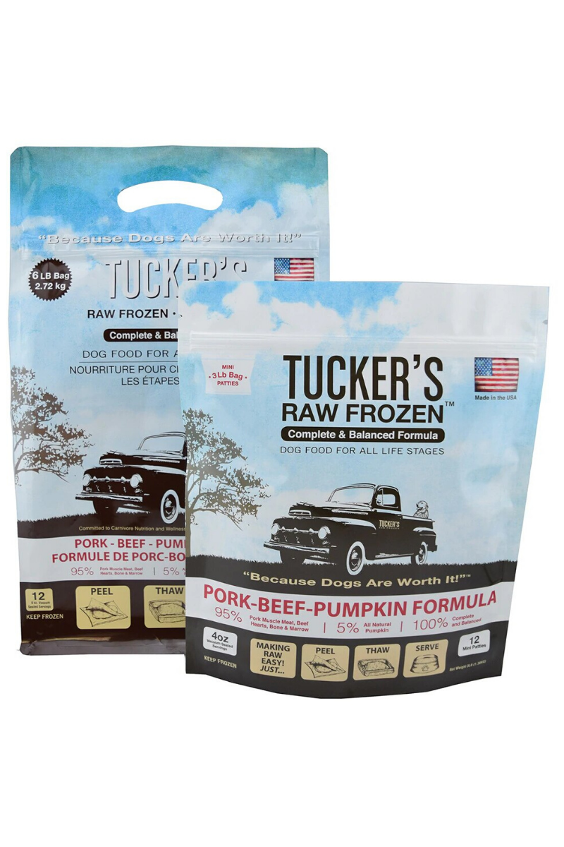 Tuckers Frozen Dog Food Pork-Beef-Pumpkin Formula 3 lb