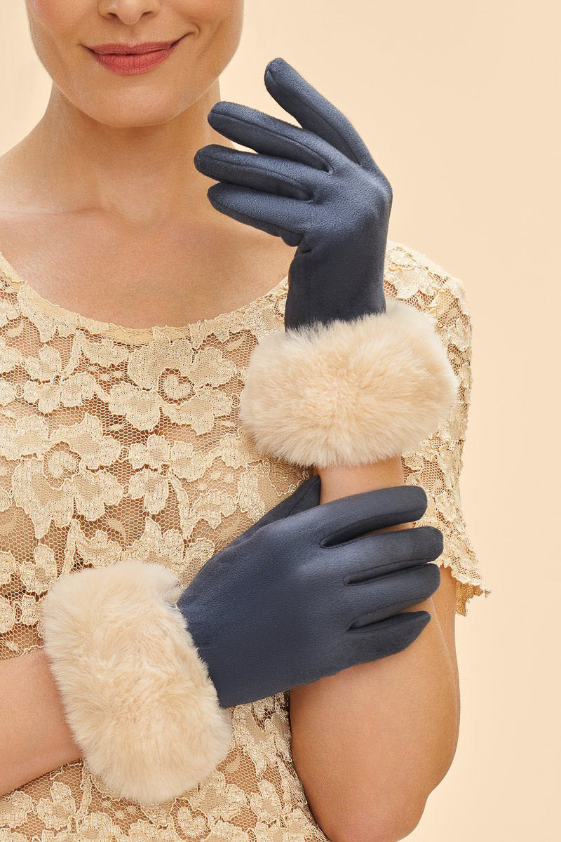 Powder Design Bettina FF Cuff Gloves Navy/Cream