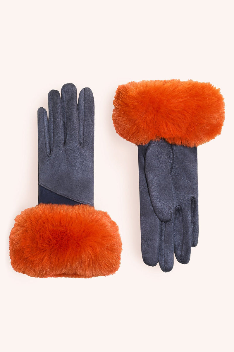 Powder Design Bettina Two Tone FF Cuff Gloves Denim
