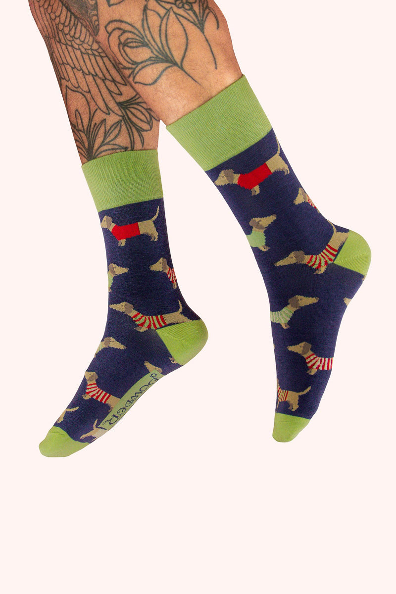Powder Design Men's Socks Sausage Dog