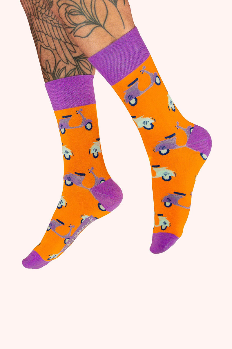 Powder Design Men's Socks Vintage Vespa Tangerine