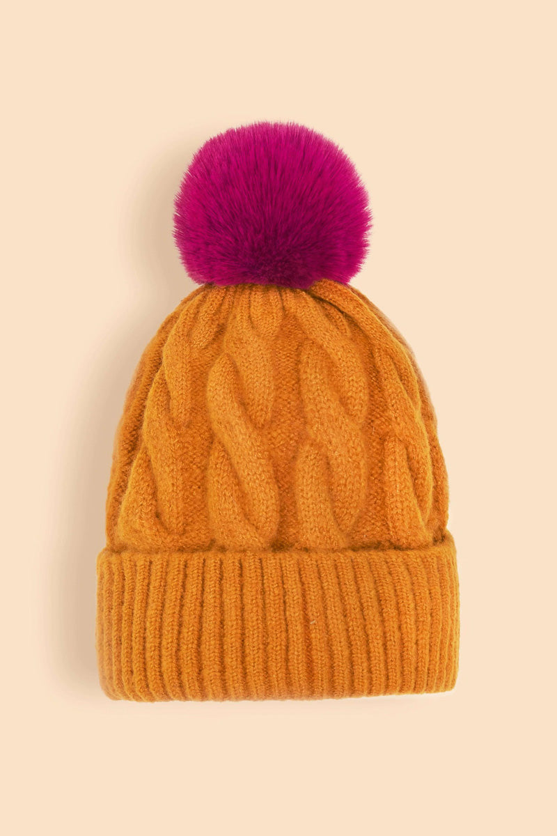 Powder Design Svana Bobble Hat Tangerine