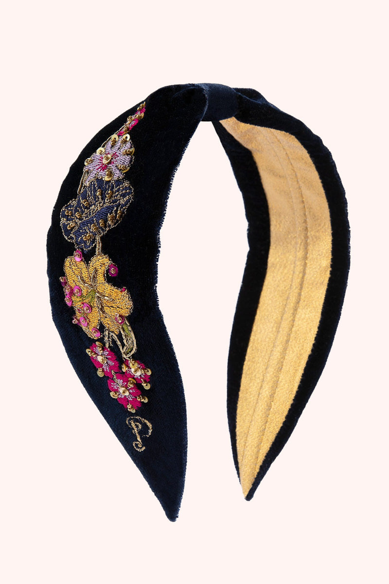 Powder Design Velvet Headband Midnight Posy