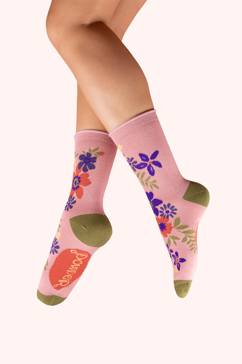 Powder Design Ankle Socks Floral Spray Candy
