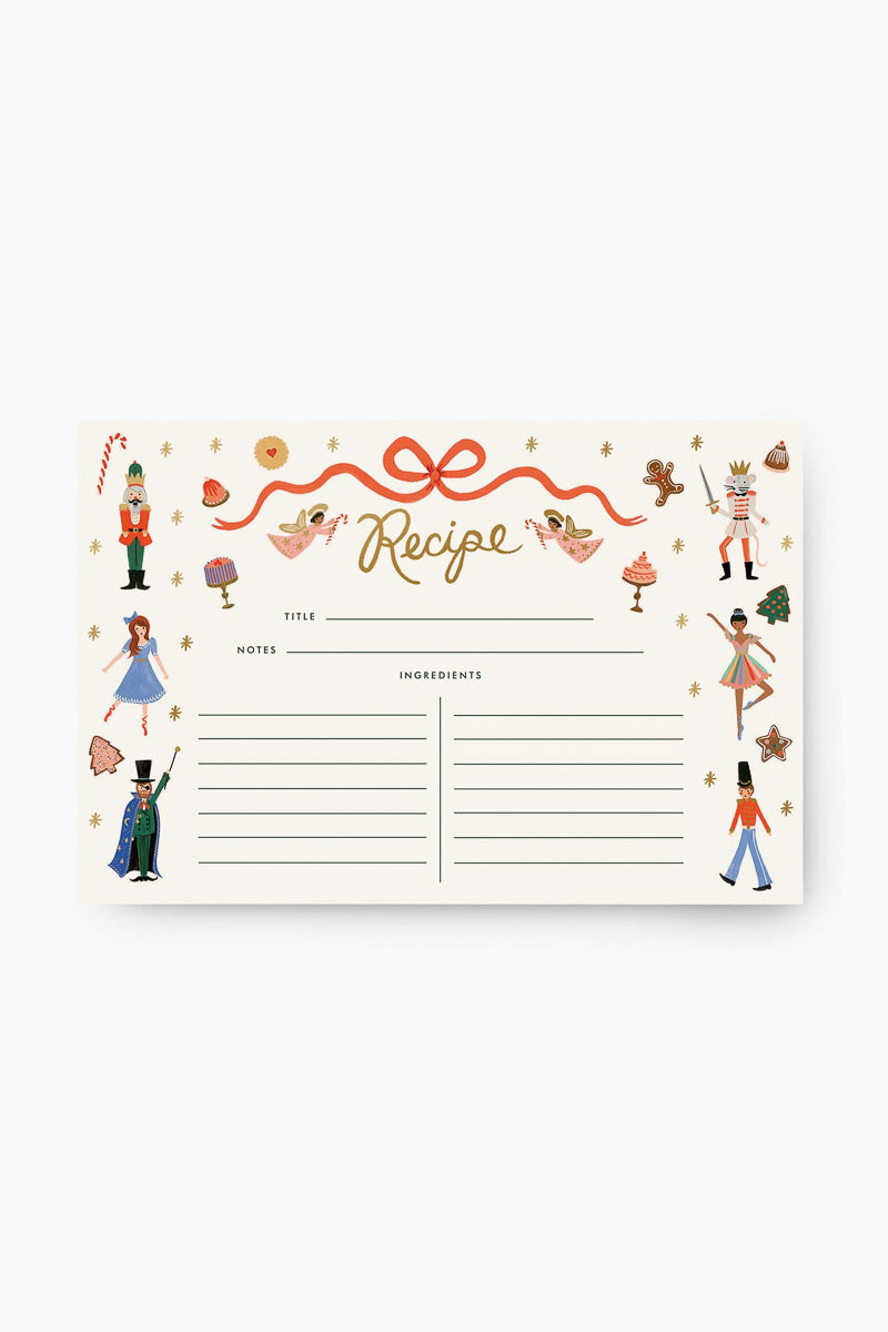 Rifle Paper Co. Nutcracker Sweets Recipe Cards 12 Pack