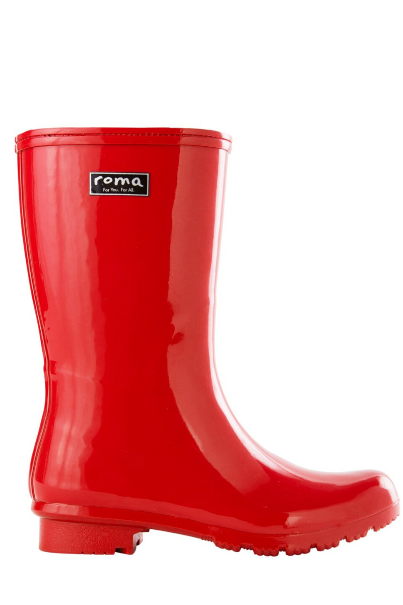 Roma Midcalf Women's Rain Boots Size 6 Matte Red