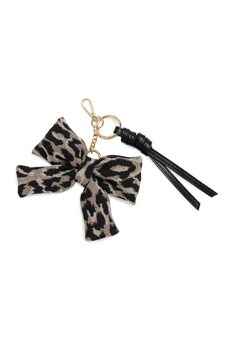 Shiraleah Leopard Bow Bag Charm Key Ring Leopard