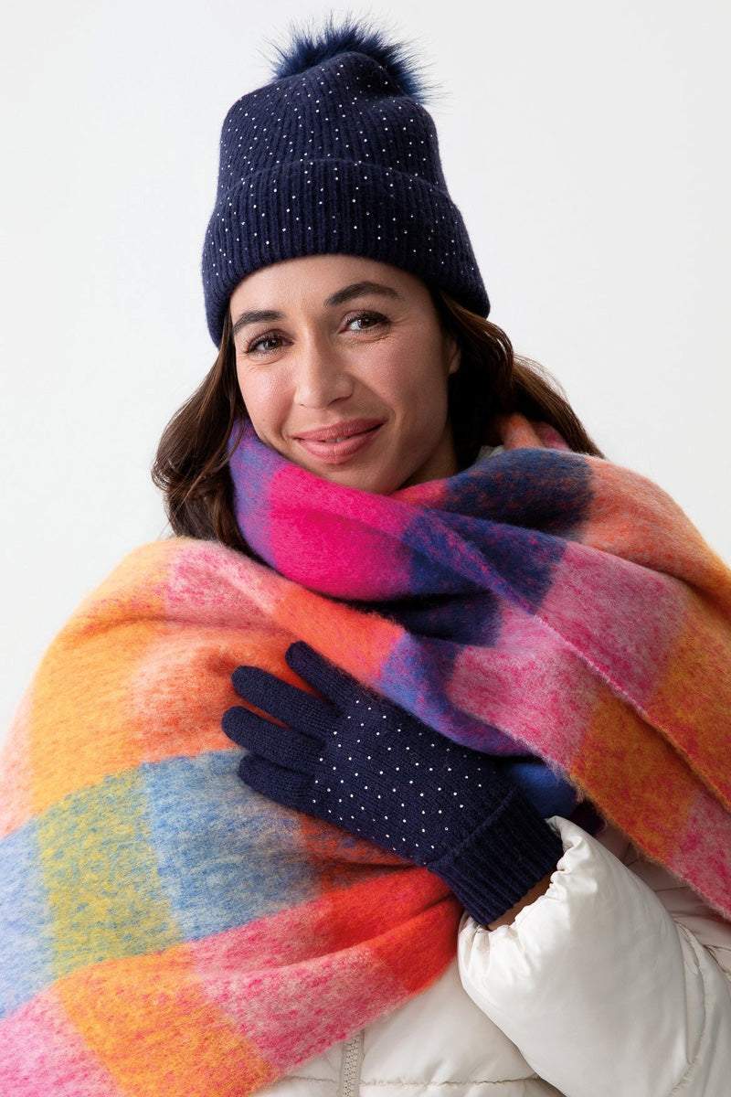 Shiraleah Natalia Touchscreen Gloves Navy