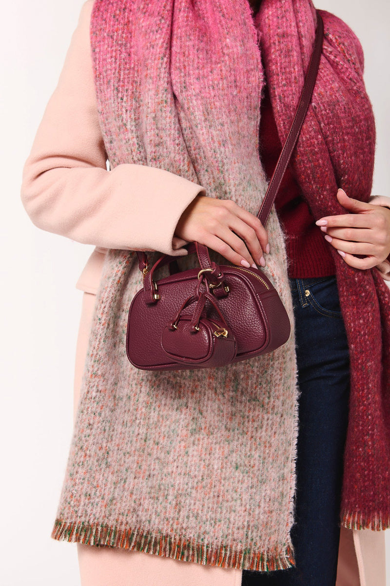 Shiraleah Vallerie Pebble Grain Mini Top Handle Bag Wine