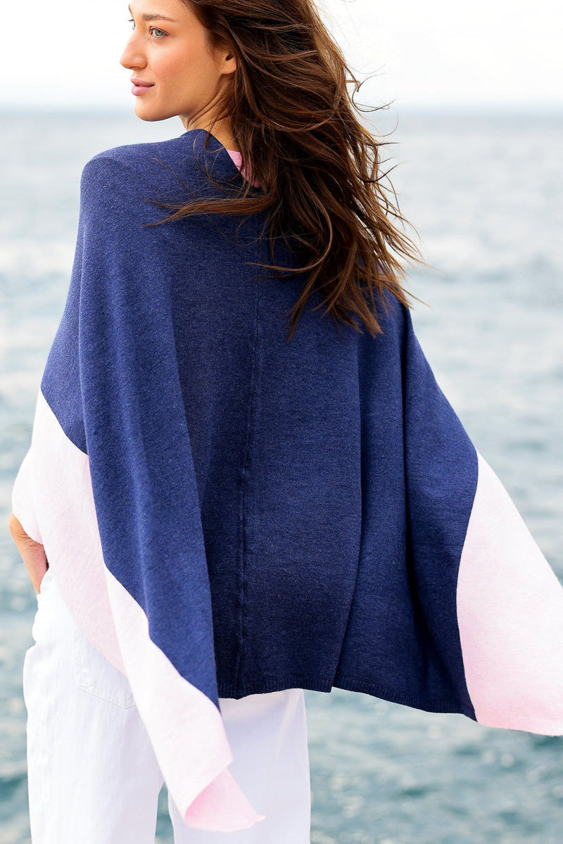 Shiraleah Madeleine Travel Poncho Navy