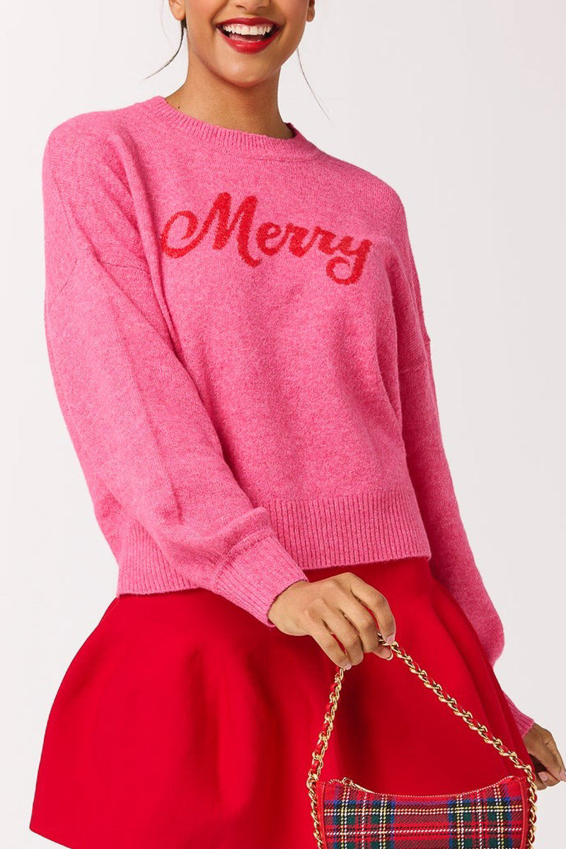 Shiraleah "Merry" Sweater Medium Pink