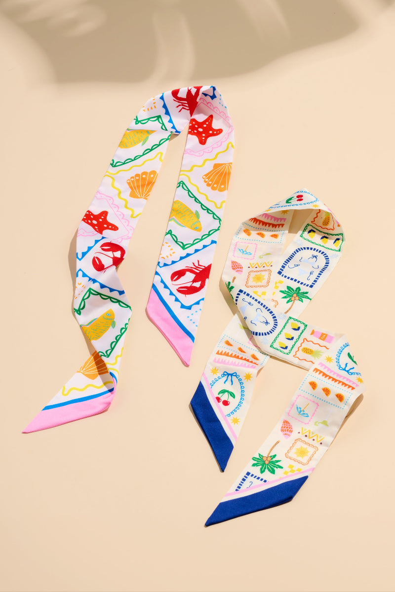 Shiraleah Coral Cherries Twilly Scarf Multi Assorted