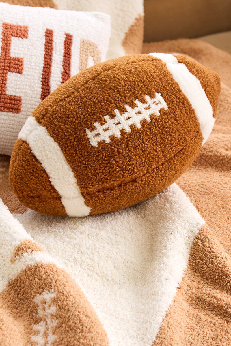Shiraleah Football Shaped Pillow Brown