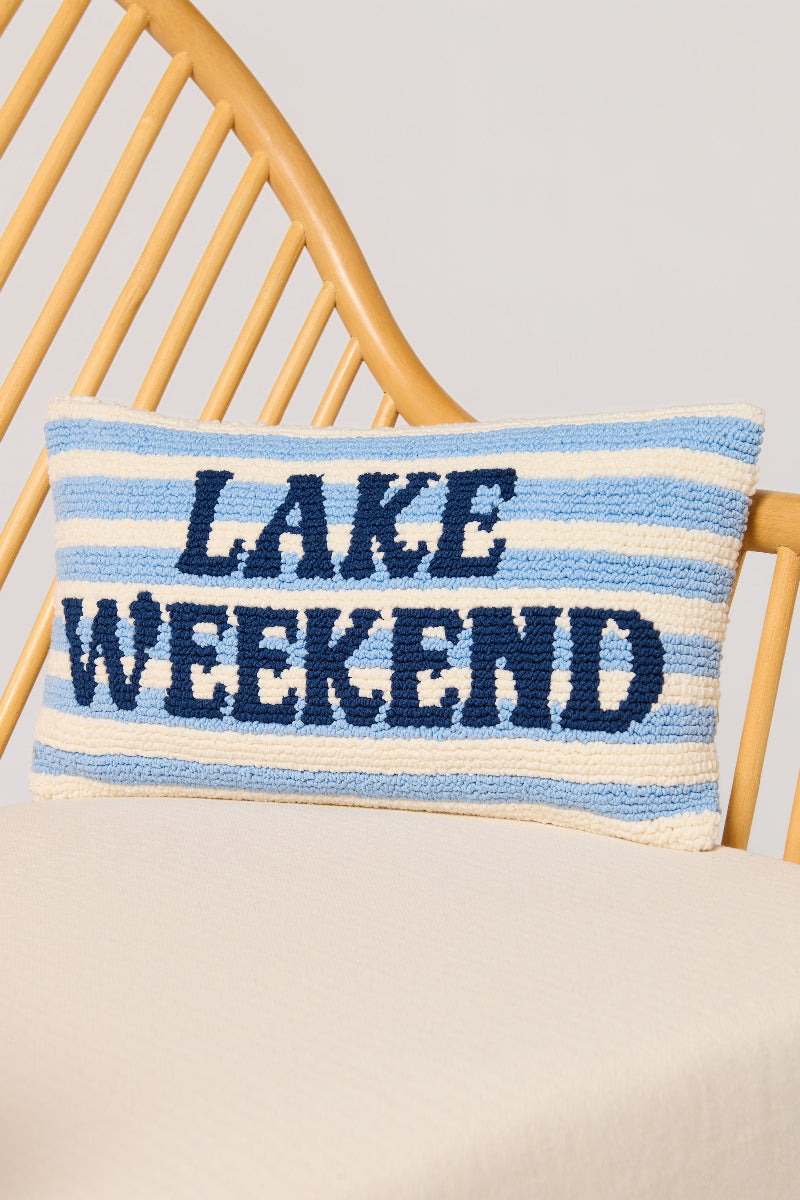 Shiraleah "Lake Weekend" Pillow Blue