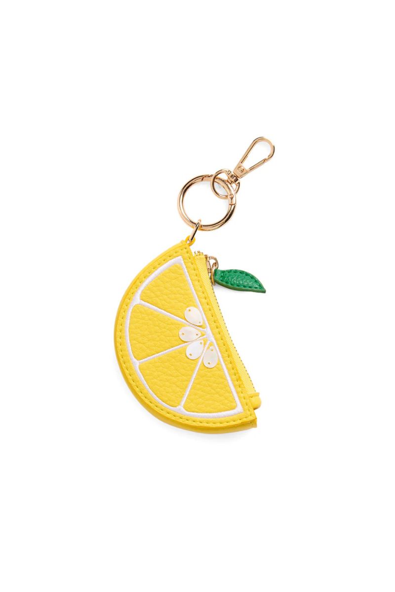 Shiraleah Lemon Zip Pouch Charm Key Ring