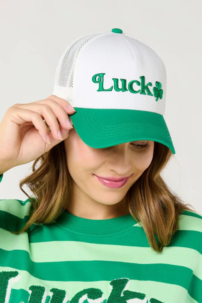 Shiraleah Lucky Shamrock Trucker Hat Green