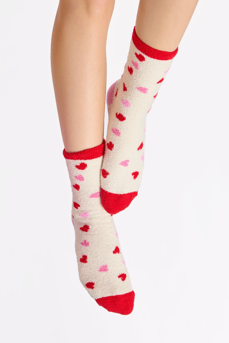 Shiraleah Candy Heart Socks Ivory