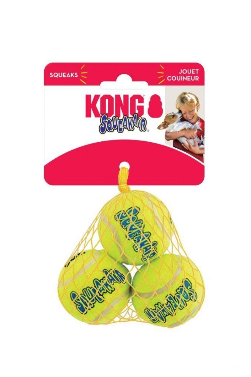 Kong Squeaker Tennis Ball Small Dog Toy 3 Pack