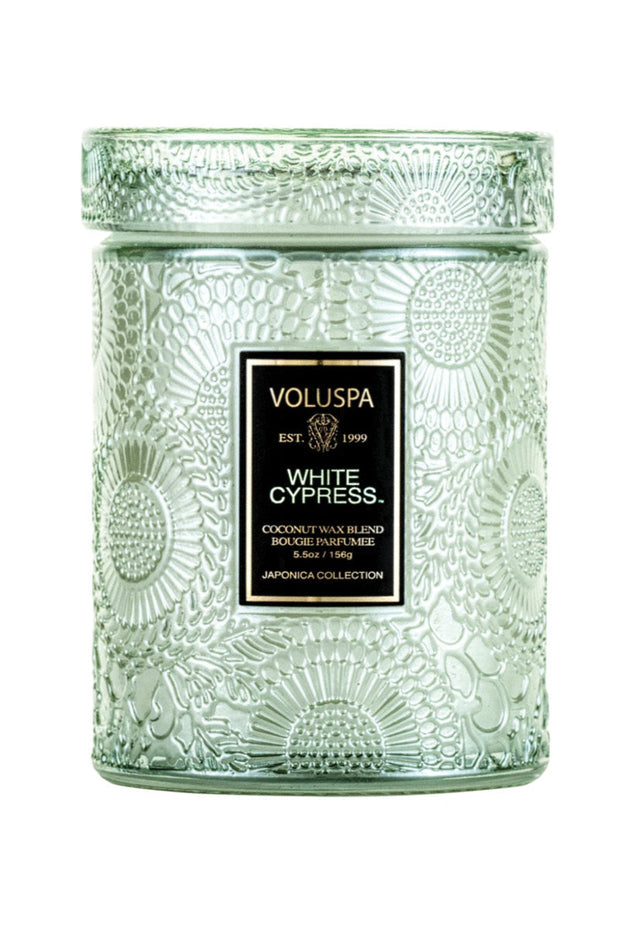 Voluspa White Cypress Small Jar Candle