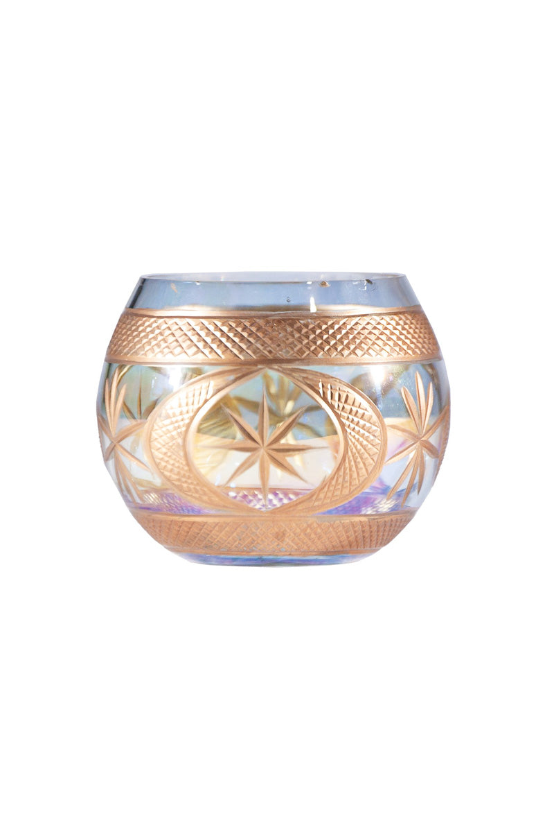 Cut Glass Tealight and Votive Holder with Snowflakes Design