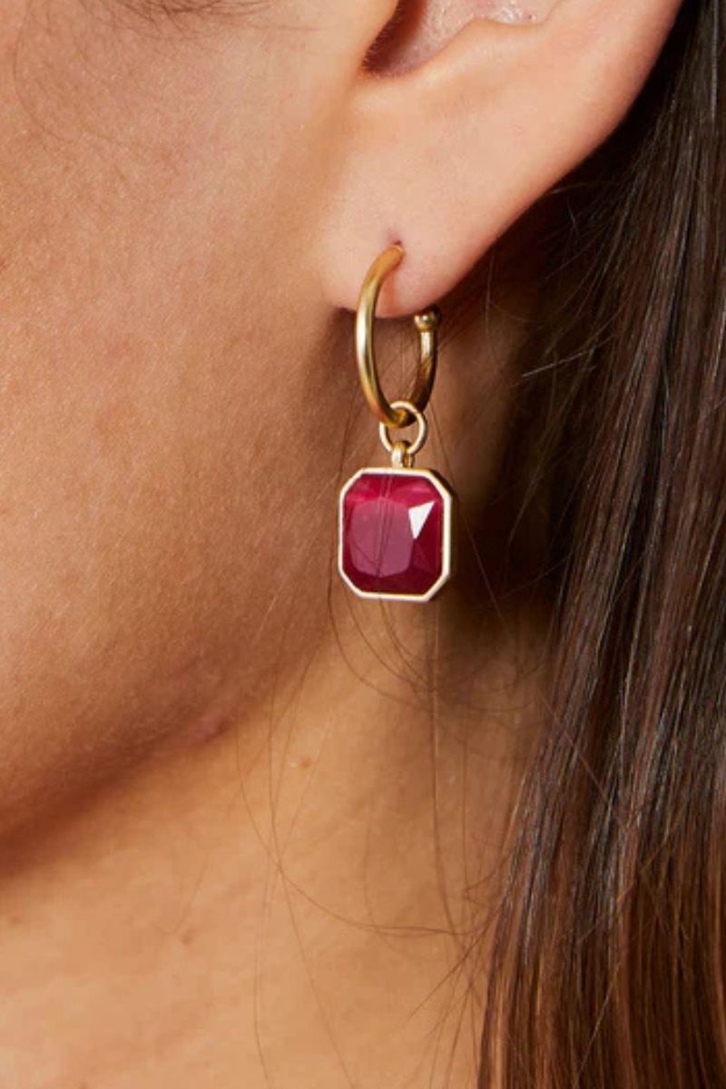 Spartina Chateau Convertible Hoop Earrings Optic Pink