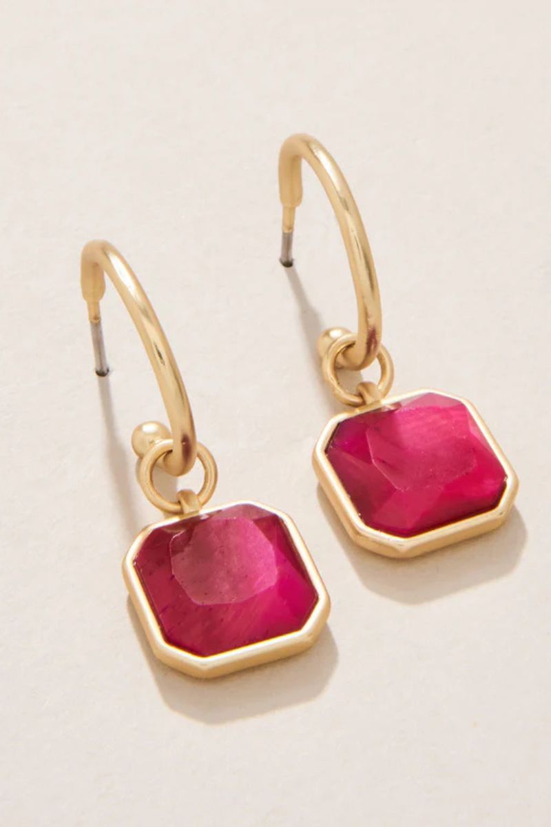 Spartina Chateau Convertible Hoop Earrings Optic Pink