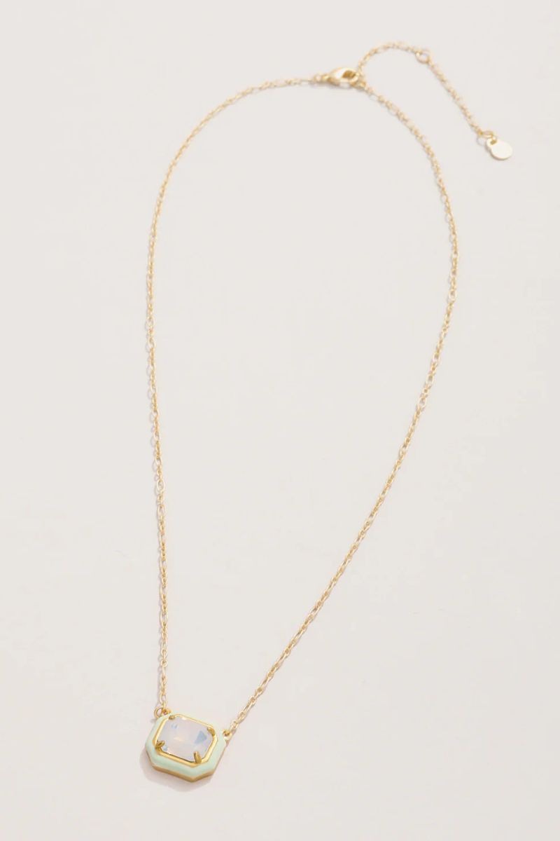 Spartina Clara Window Necklace 17'' White Opal