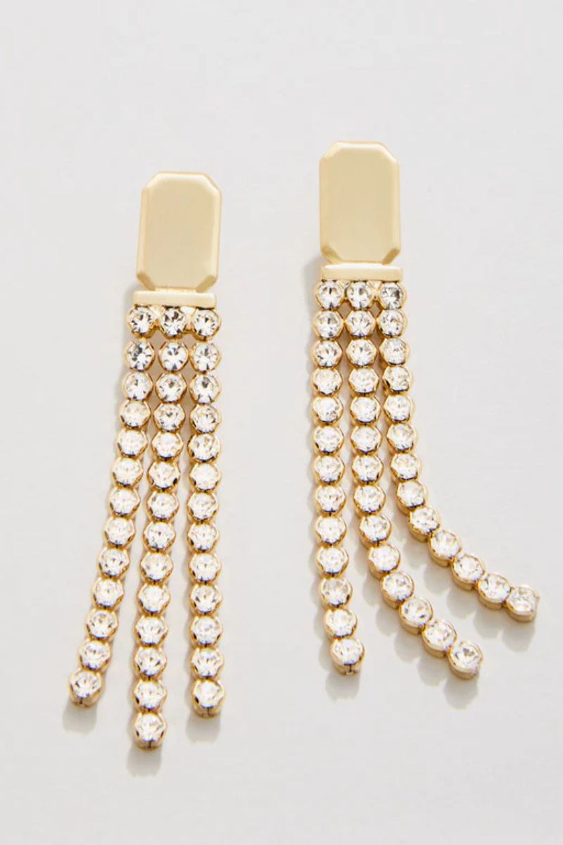 Spartina Mill Creek Earrings Crystal & Gold